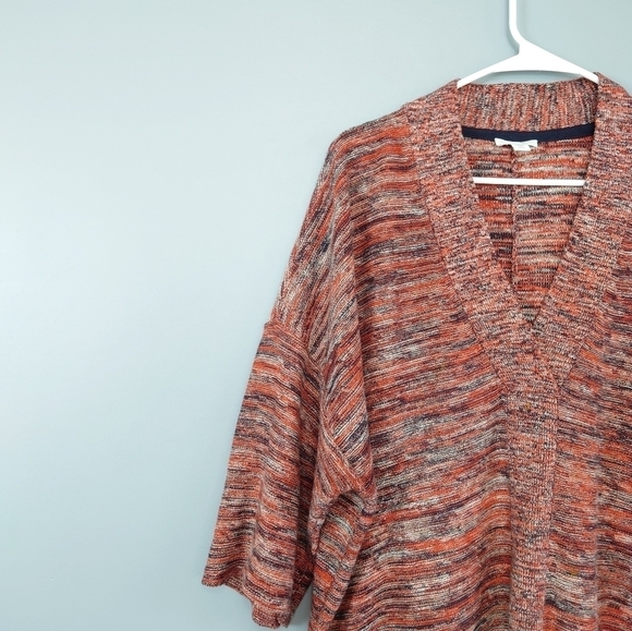 J. Jill Pure Jill Space Dyed Marled V-Neck Pullover Campari Sweater Multicolored - Picture 5 of 14